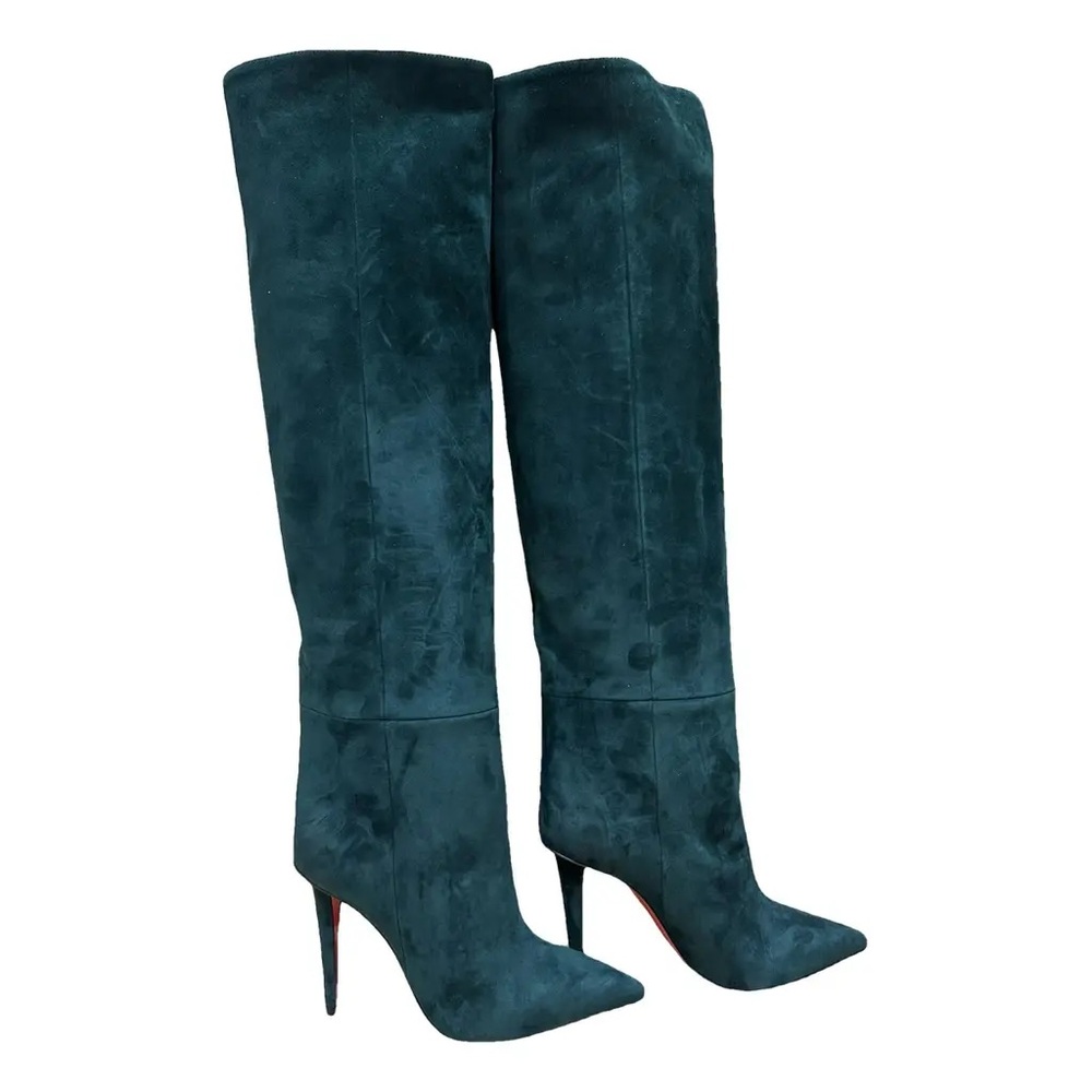 Christian Louboutin -Chic Over the Knee Boots in Deep Teal